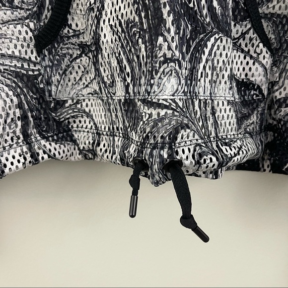 VICTORIA'S SECRET Black White Marble Swirl Mesh Sport Drawstring Hoodie - Picture 7 of 14